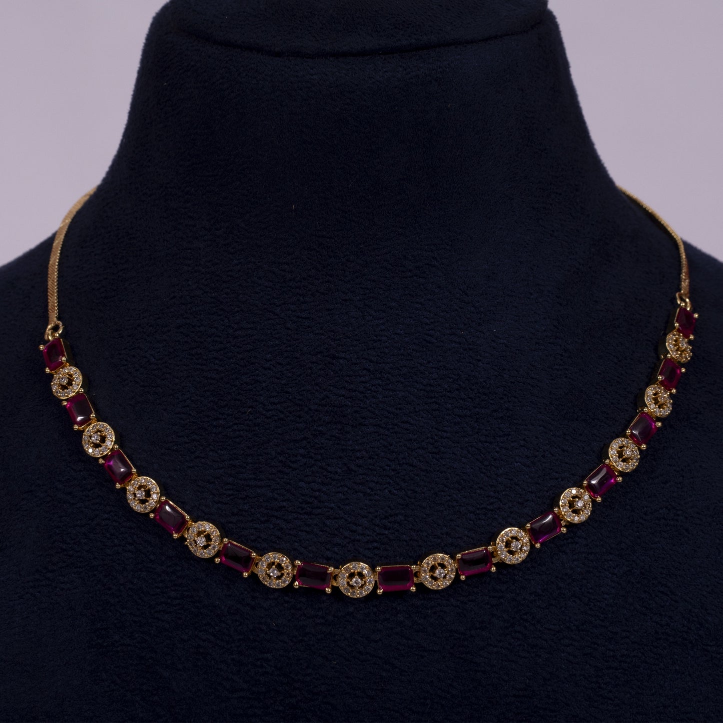 Emerald Green Glow Crystal Link Necklace Set