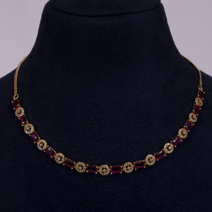 Emerald Green Glow Crystal Link Necklace Set