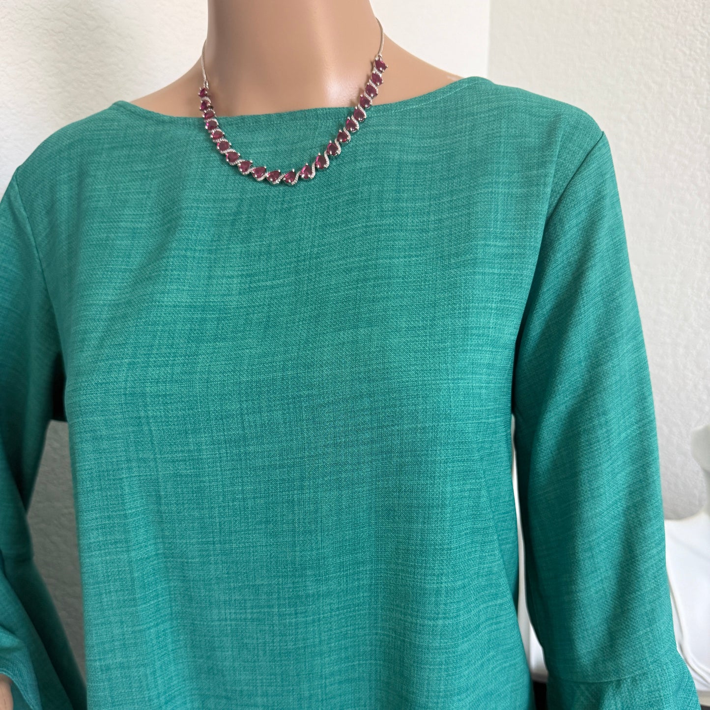 Red Teardrop Necklace and Earring Set