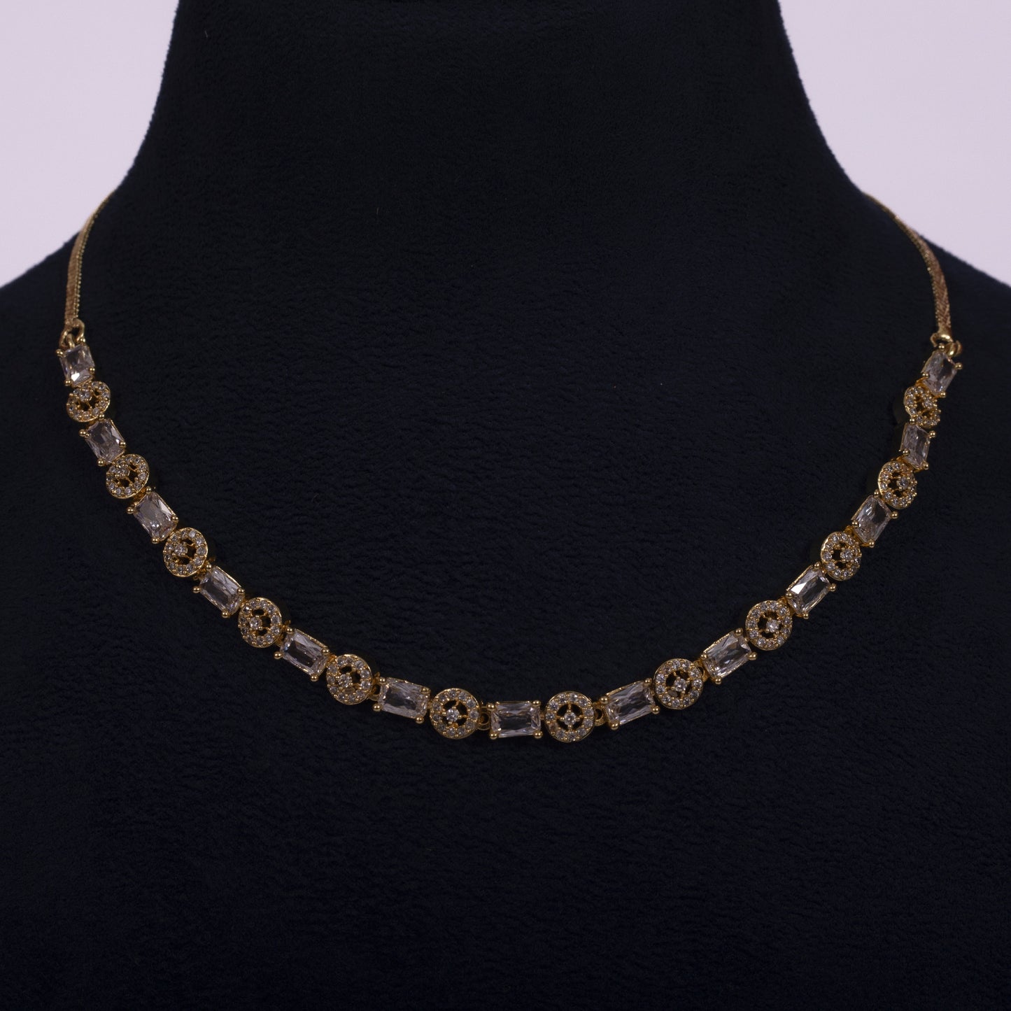 Emerald Green Glow Crystal Link Necklace Set