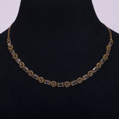 Emerald Green Glow Crystal Link Necklace Set