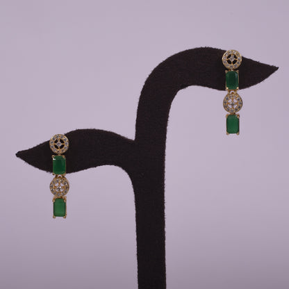 Emerald Green Glow Crystal Link Necklace Set