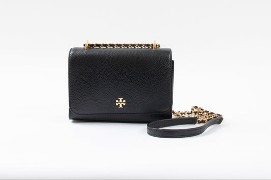 Tory Burch Pre-Loved Mini Fleming Convertible Shoulder Bag – Black