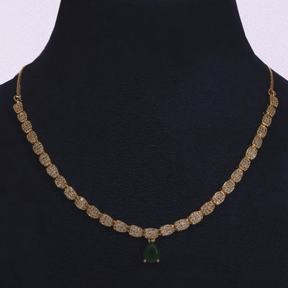 Elegant Emerald Glow: Verdant Teardrop Set