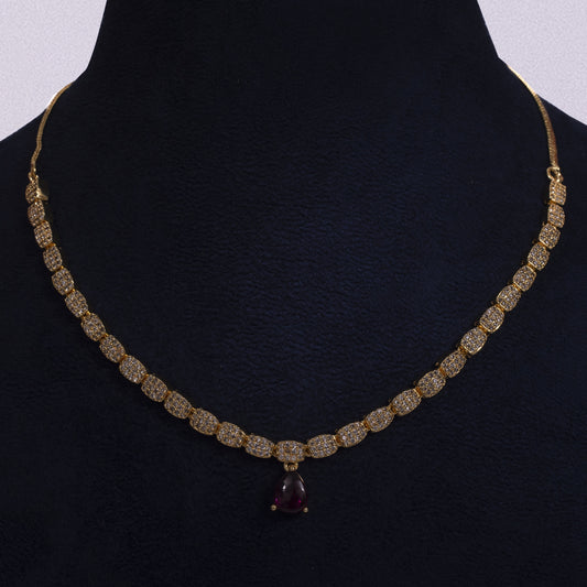 Regal Crimson Teardrop Necklace