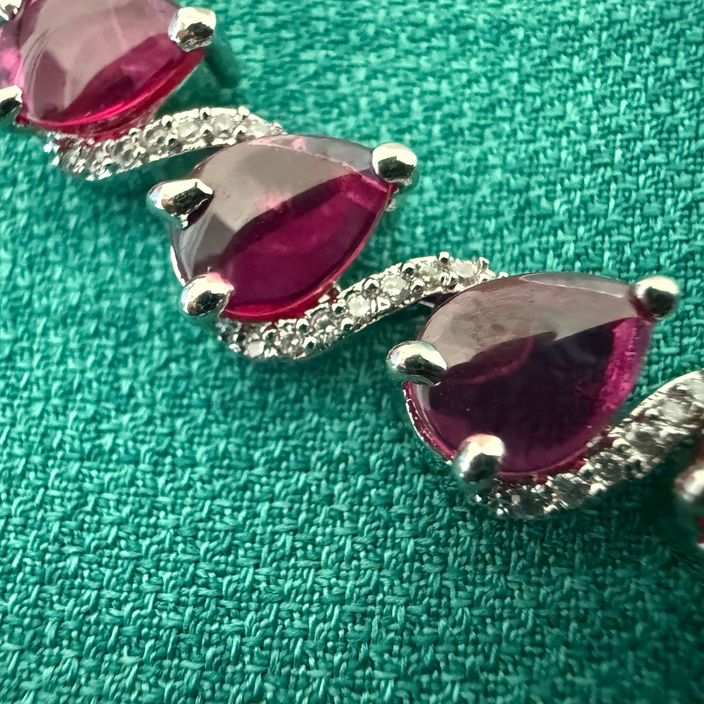 Red Teardrop Necklace and Earring Set