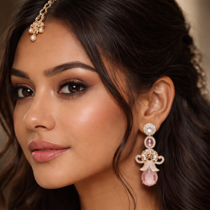 Blush Royale Crystal Bridal Necklace Set