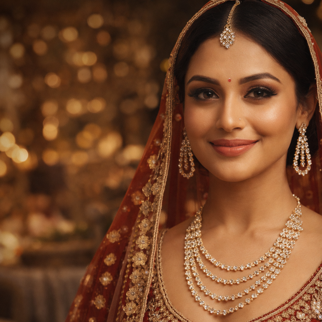 Golden Radiance Multi-Layer Crystal Necklace Set