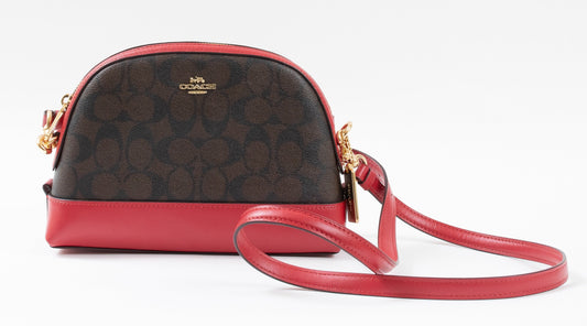 Coach Pre-Loved Signature Canvas Dome Crossbody Bag