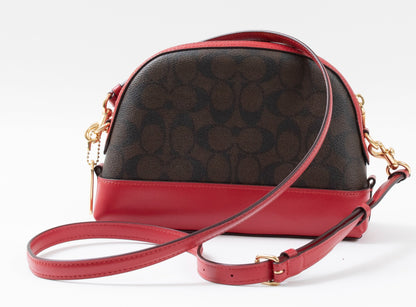 Coach Pre-Loved Signature Canvas Dome Crossbody Bag