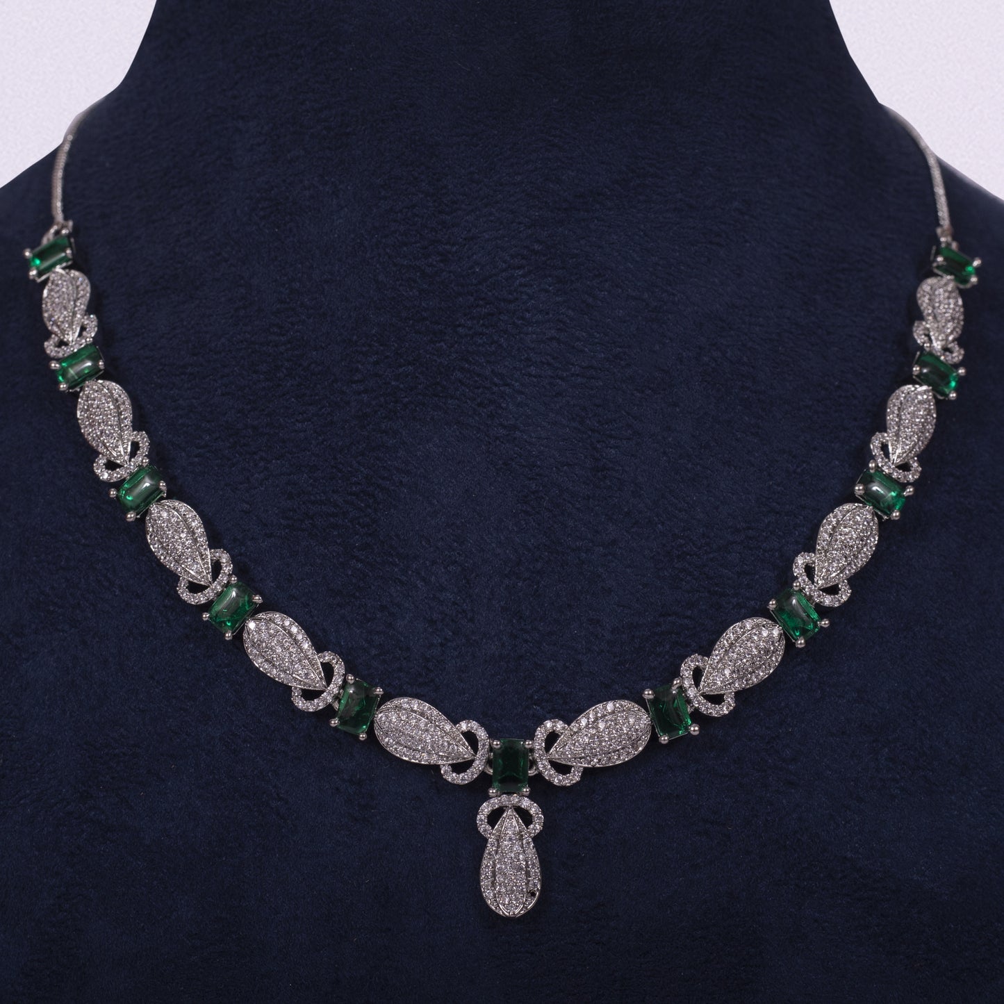 Midnight Elegance Crystal Drop Necklace Set