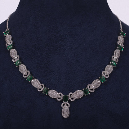 Midnight Elegance Crystal Drop Necklace Set