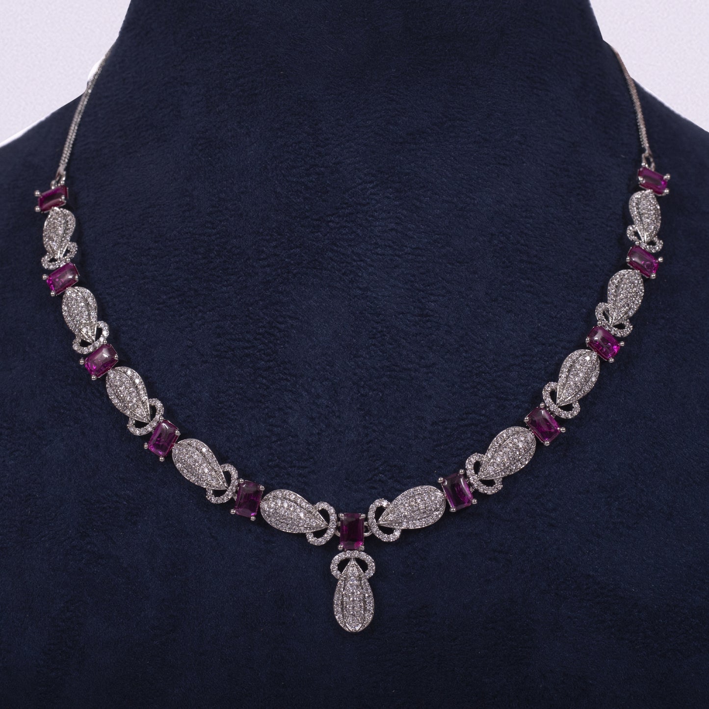 Midnight Elegance Crystal Drop Necklace Set