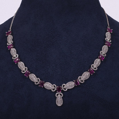 Midnight Elegance Crystal Drop Necklace Set