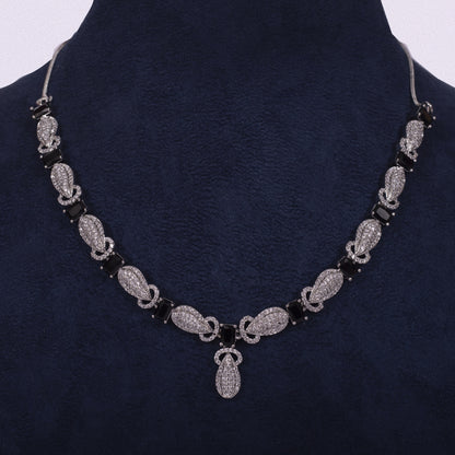 Midnight Elegance Crystal Drop Necklace Set
