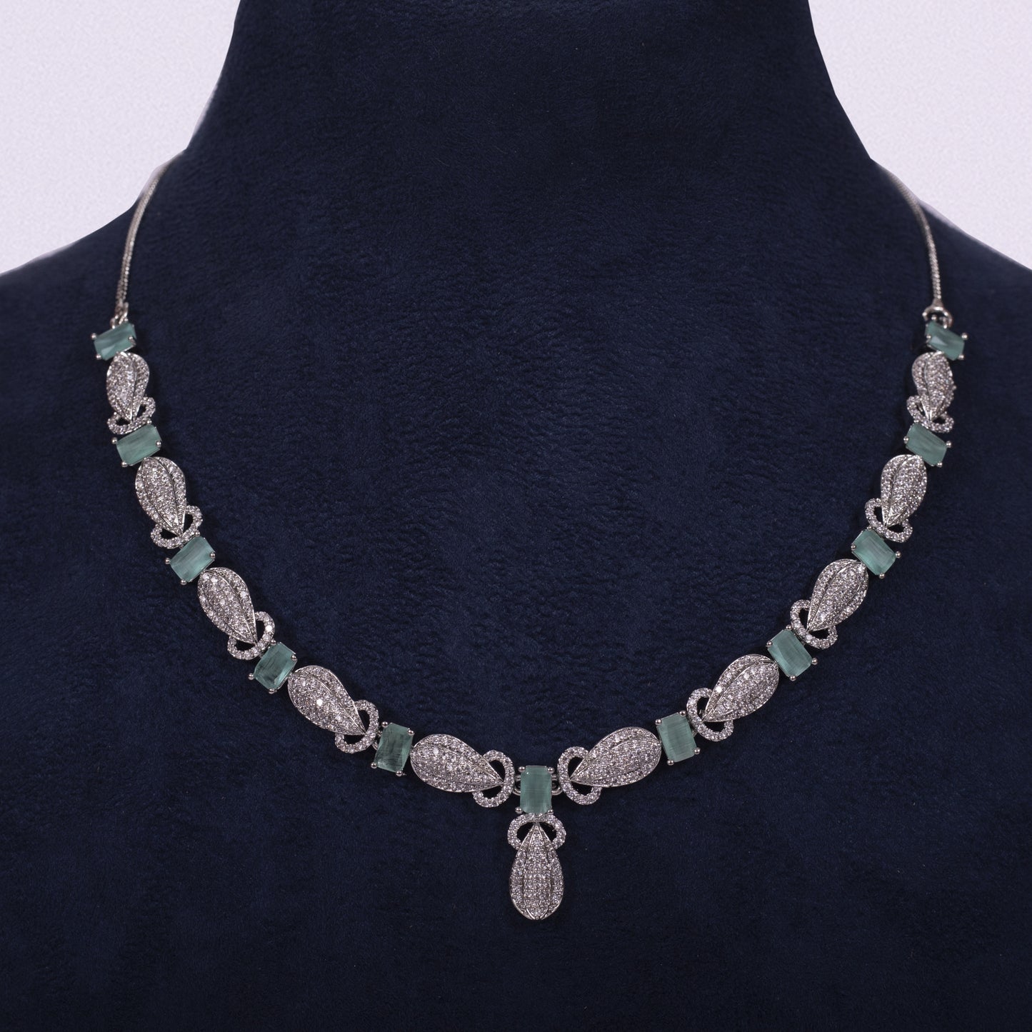 Midnight Elegance Crystal Drop Necklace Set