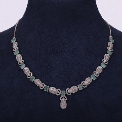Midnight Elegance Crystal Drop Necklace Set