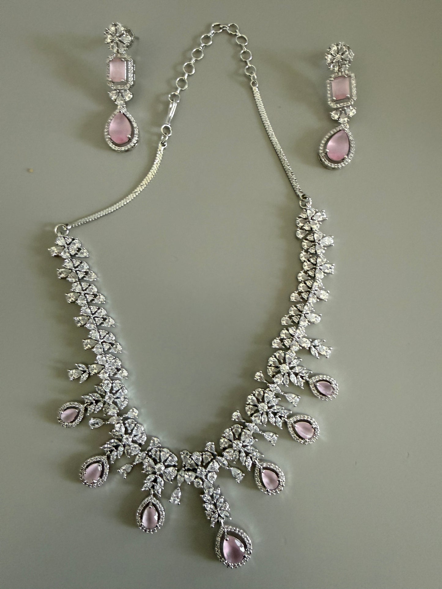 Pink and White Necklace Set