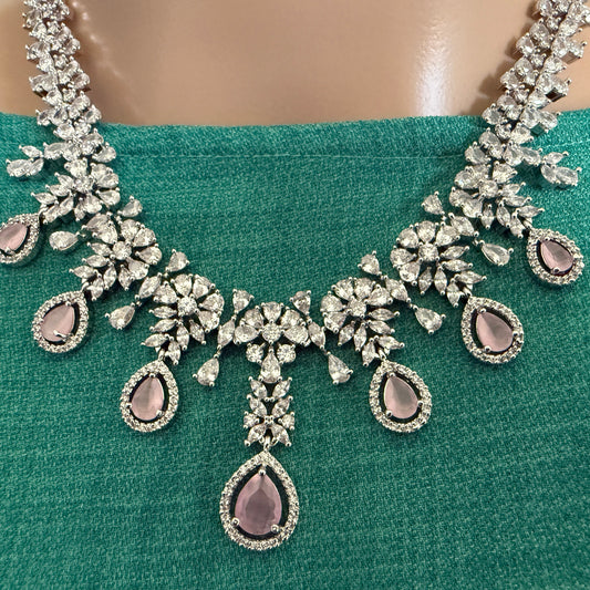 Pink and White Necklace Set