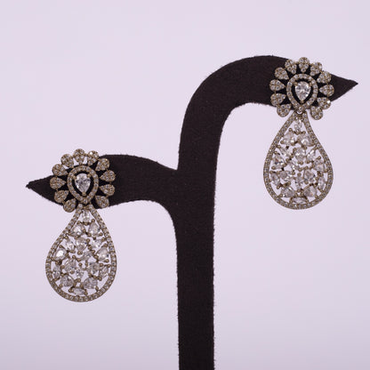 Royal Radiance American Diamond Drop Necklace Set