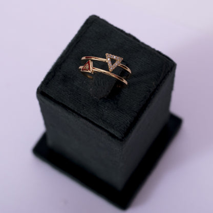 Elite Geometric Dual-Triangle Ring