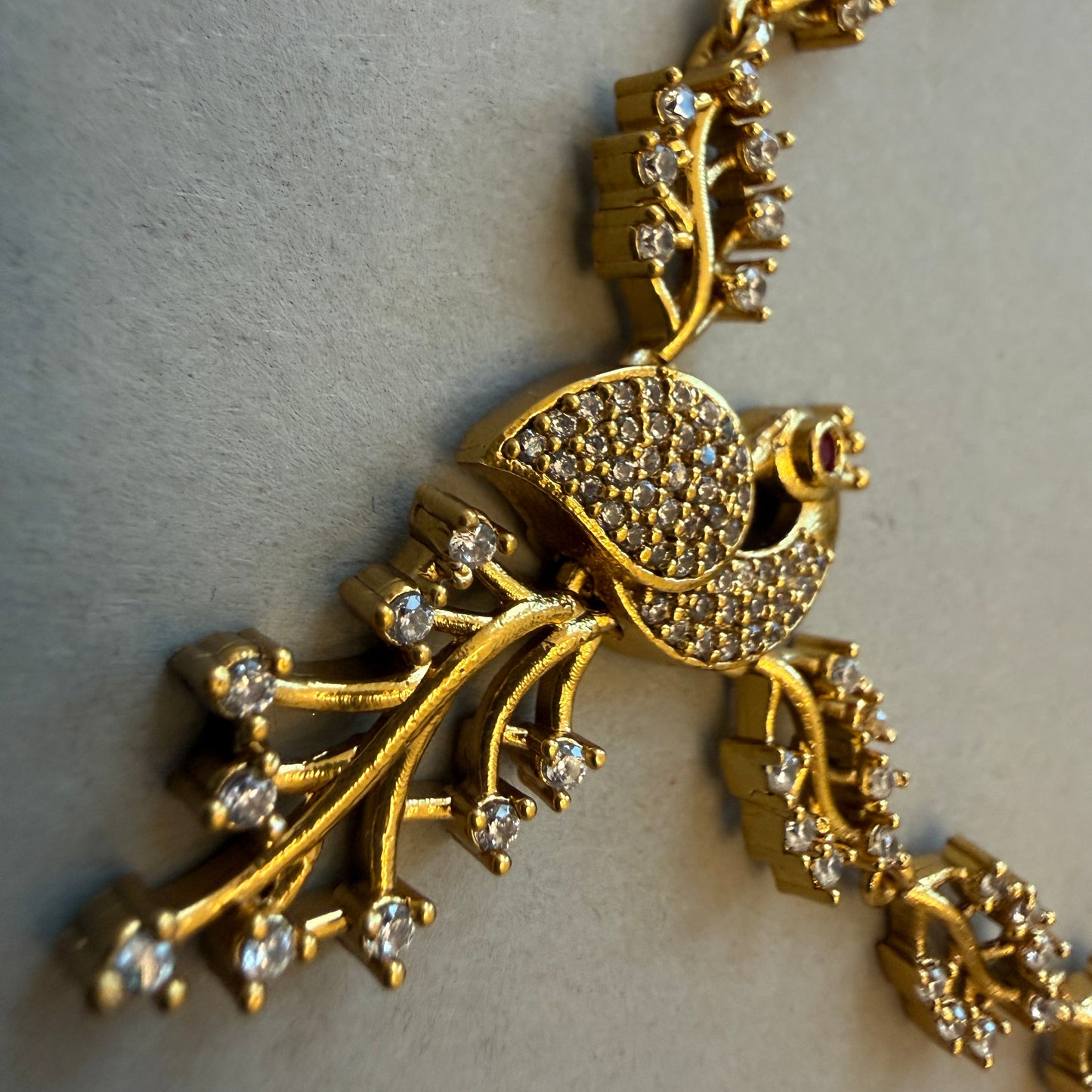 Gracie Gold plated peacock necklace with matching earrings