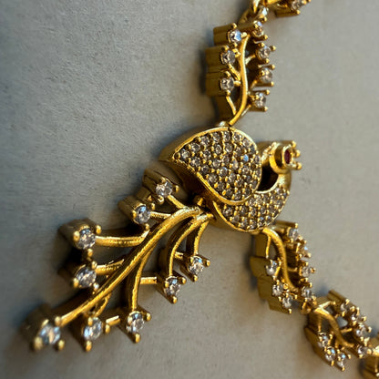 Gracie Gold plated peacock necklace with matching earrings