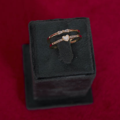 The Isabella Heart & Bow Twin Ring | Handcrafted Fashion Jewelry