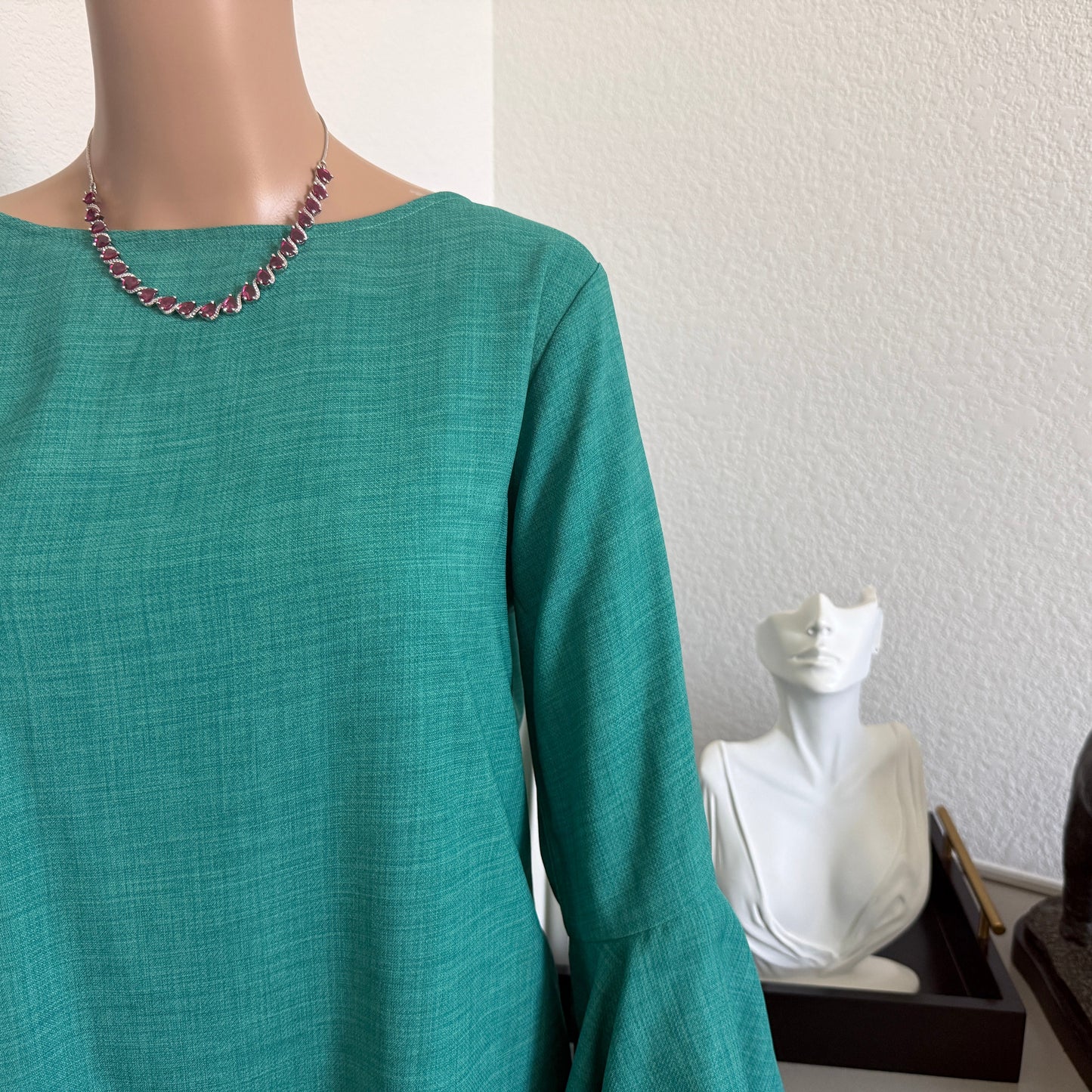 Red Teardrop Necklace and Earring Set