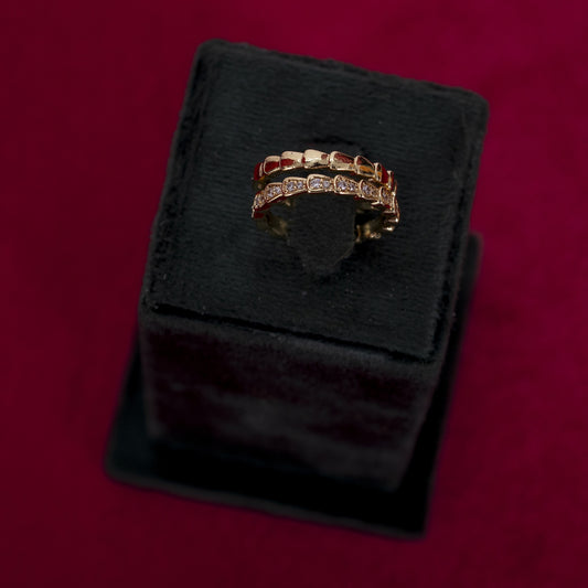 The Isabella Scarlet & Gold Dual-Band Ring