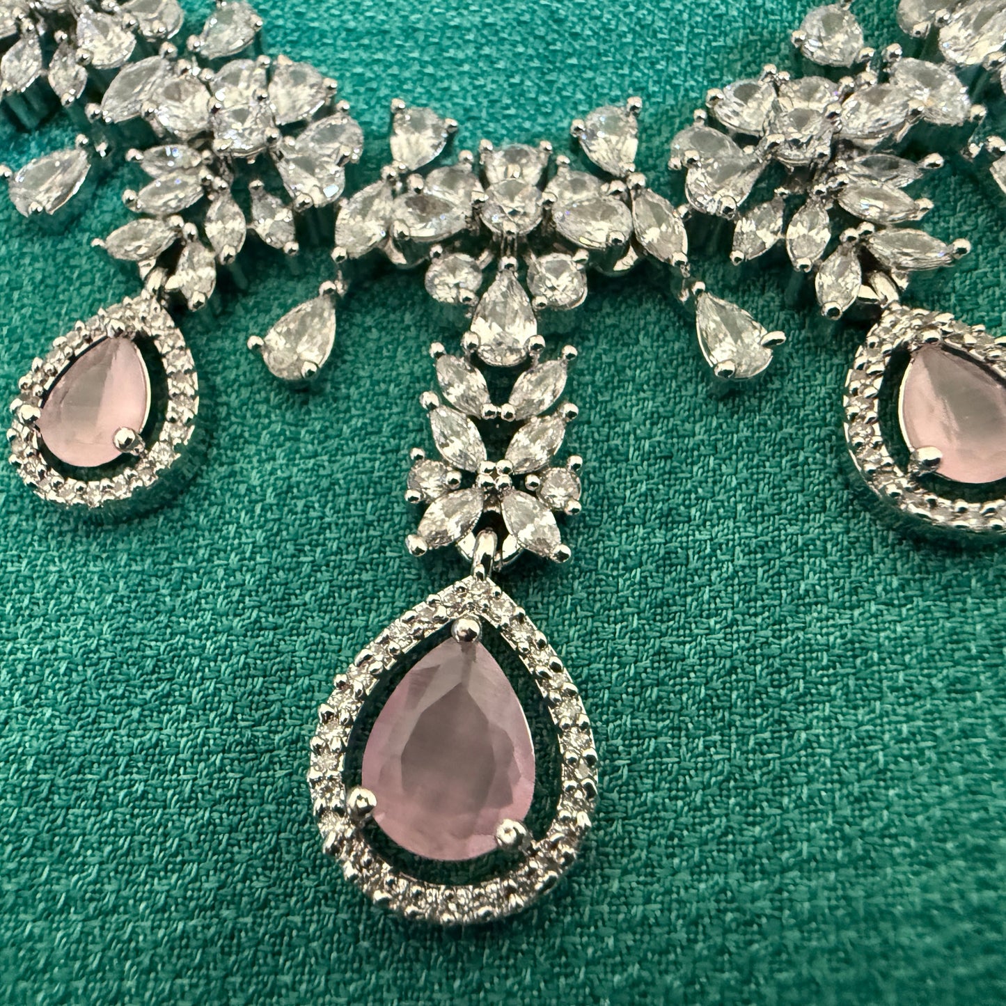 Pink and White Necklace Set