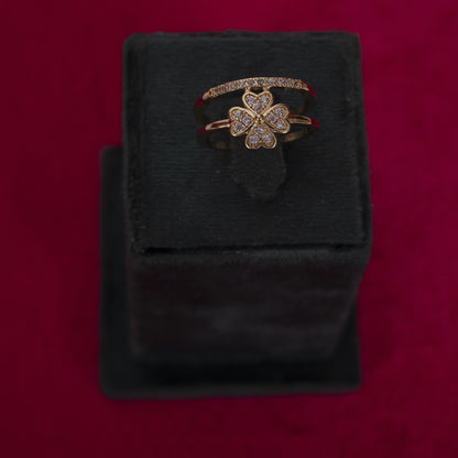 Title: The Luminous Clover Double-Band Ring