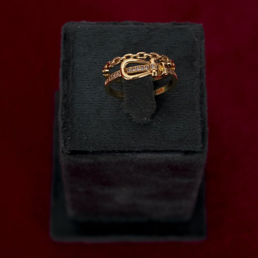 The Heritage Buckle & Chain Statement Ring