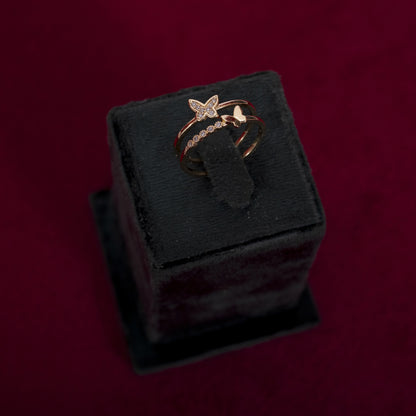 The Ethereal Papillon Double-Band Ring