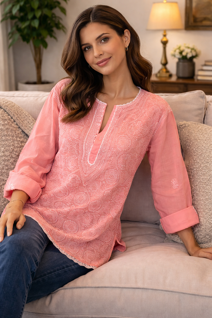 Rehana Coral chikankari Kurta