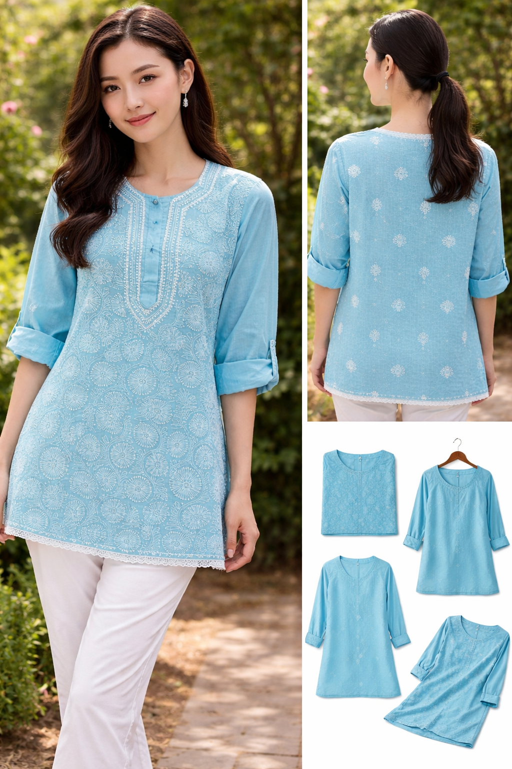 Neel – Sky Blue Chikankari Kurta