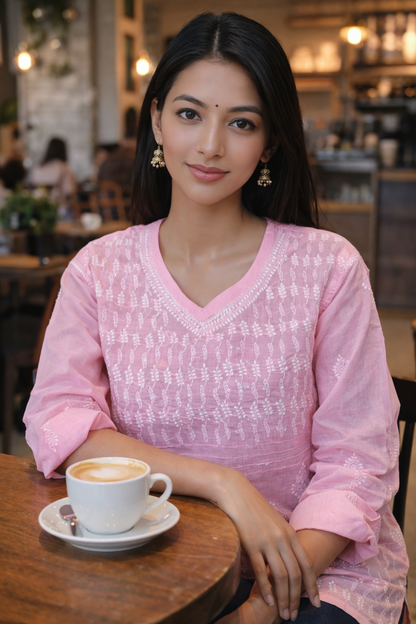 Gul – Light Pink Chikankari Kurta