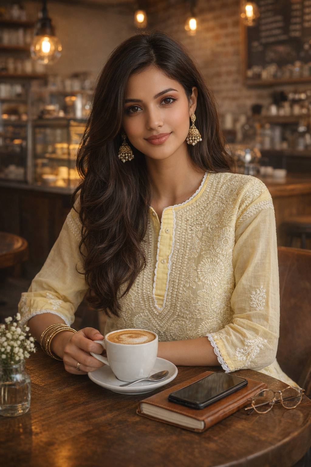 Diya Yellow Chikankari Kurta