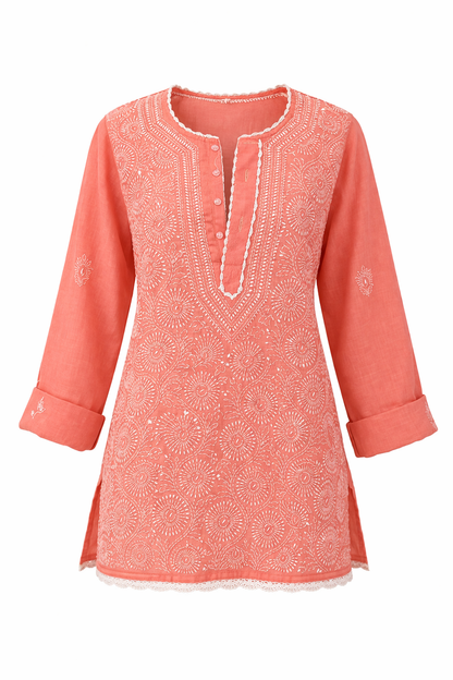 Rehana Coral chikankari Kurta