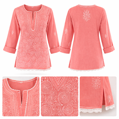 Rehana Coral chikankari Kurta