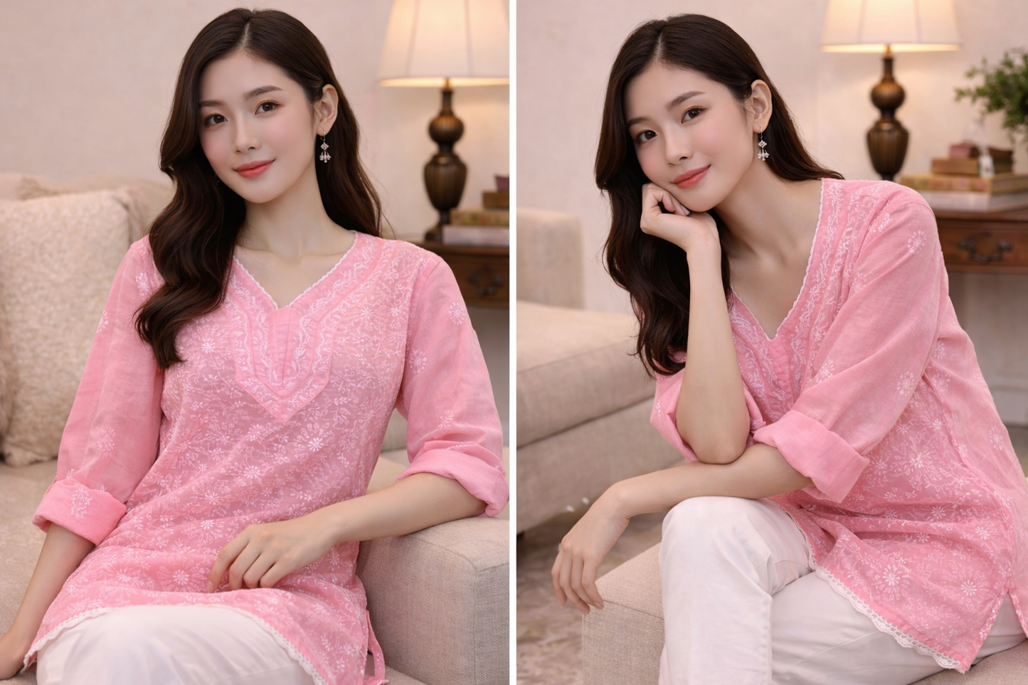 Rooh Blush Pink Chikankari Kurta