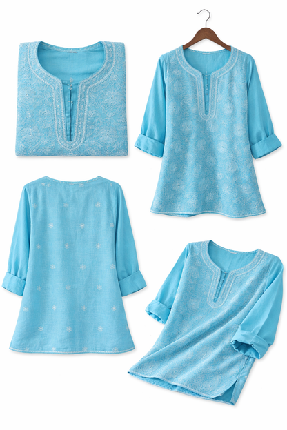 Neel – Sky Blue Chikankari Kurta