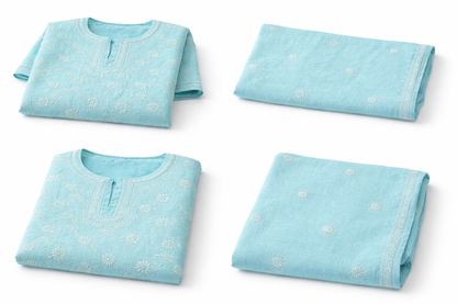 Victoria Sea green Chikankari kurta