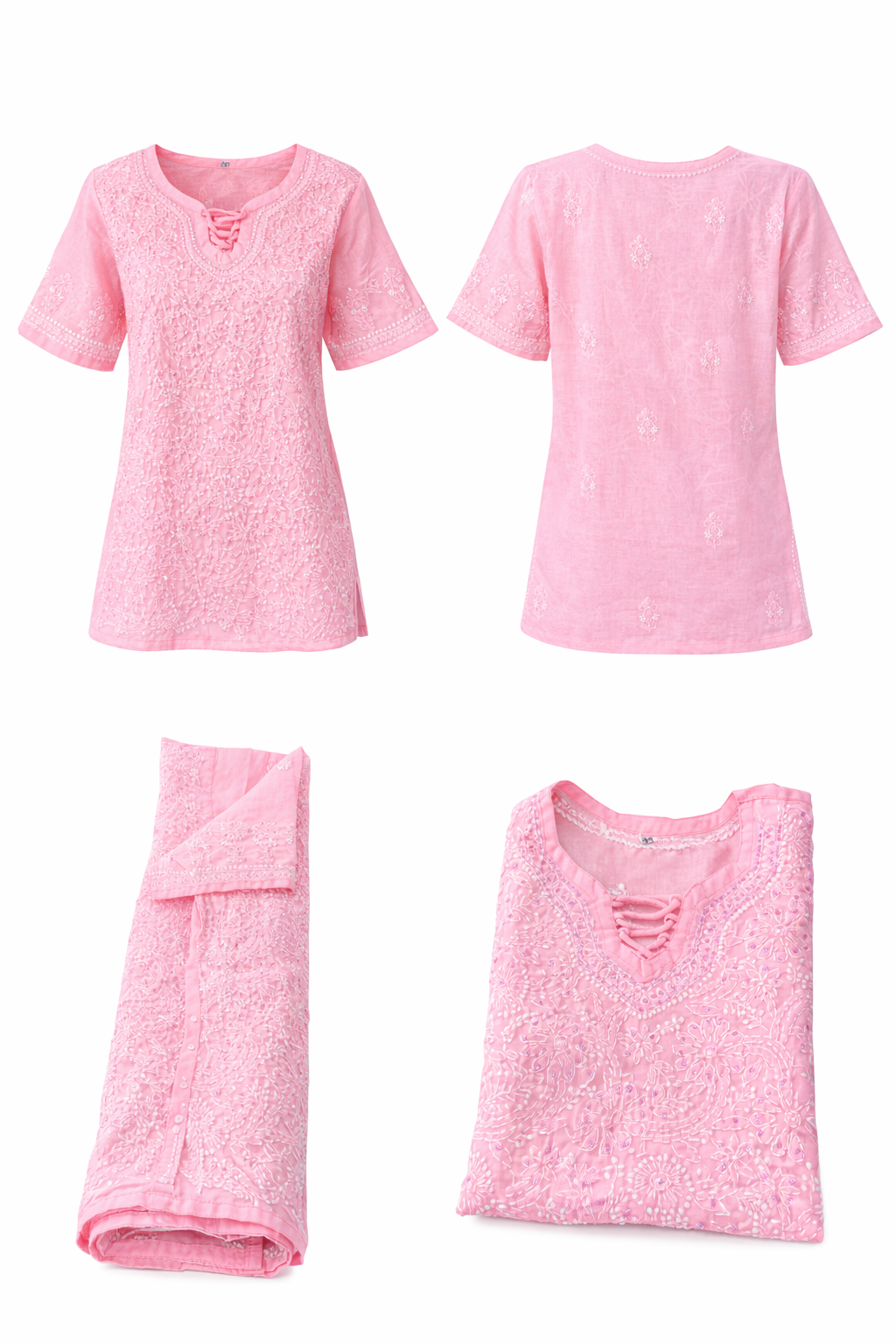Megha Pink Chikankari kurta