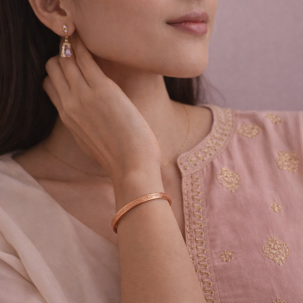 Nivi engraved handcrafted bangle
