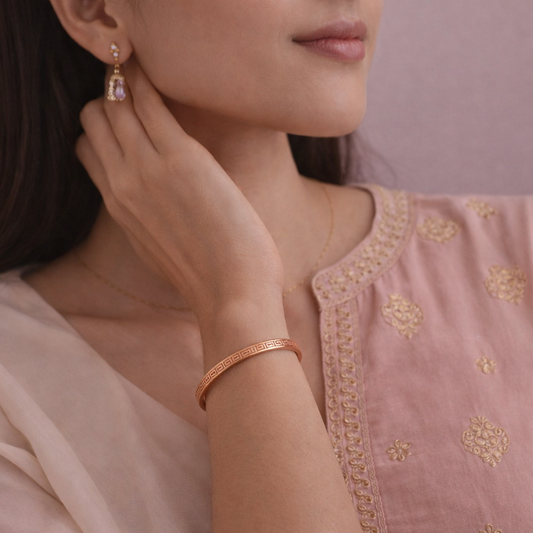Nivi engraved handcrafted bangle