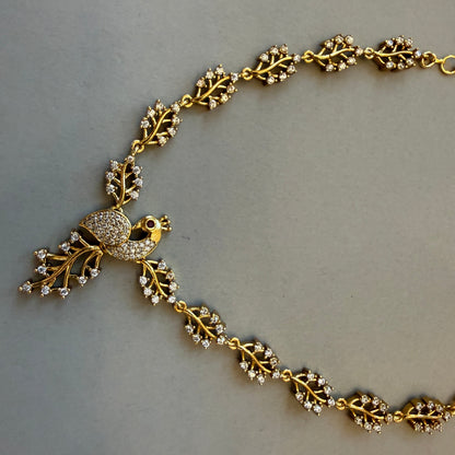 Gracie Gold plated peacock necklace with matching earrings