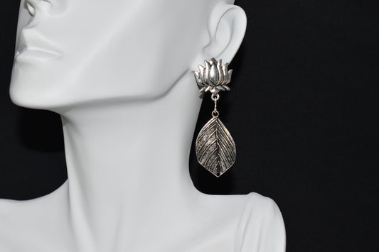 Pure Silver Lotus Earring