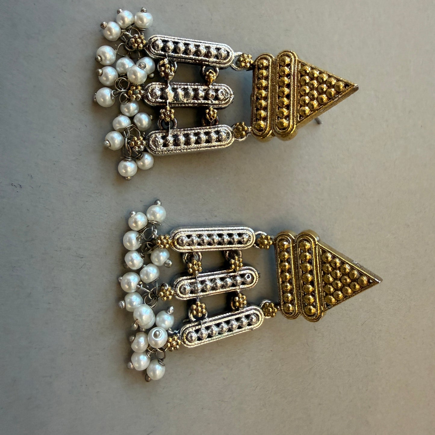 Zara silver handcrafted statement necklace with matching earrings