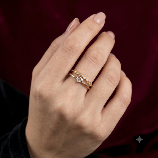 The Radiant Heart Dual-Band Ring
